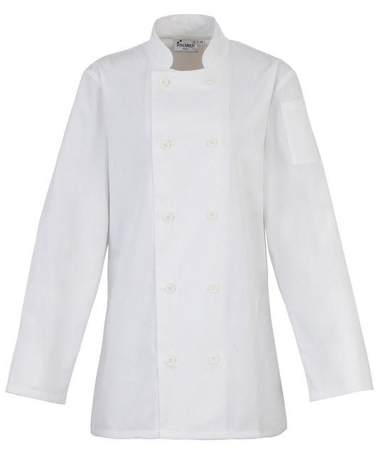 Premier PR671 Ladies Long Sleeve Chef's Jacket - COOZO