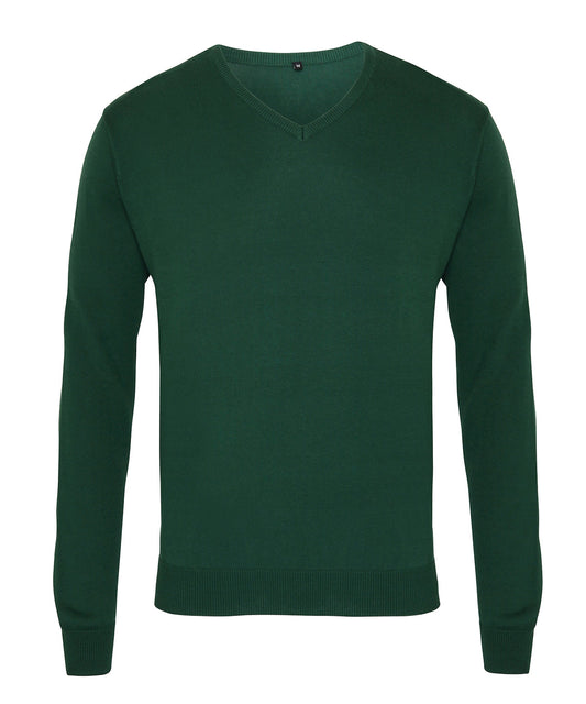 Premier PR694 Knitted Cotton Acrylic V Neck Sweater - COOZO