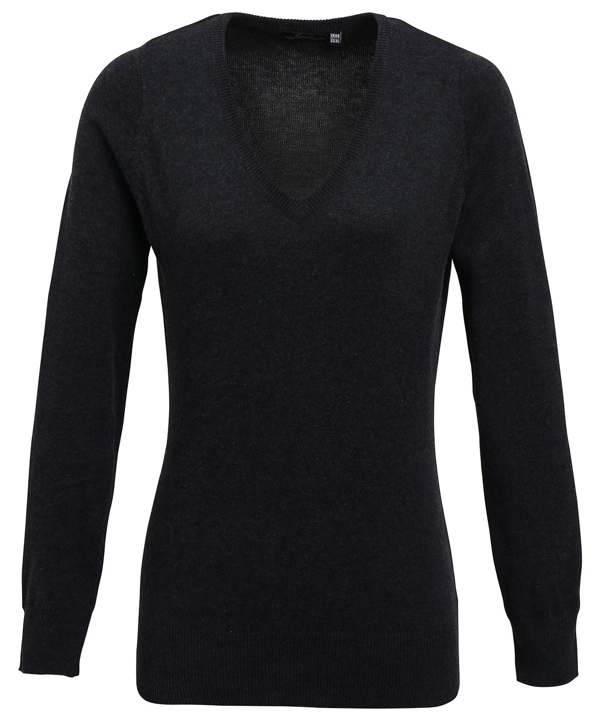 Premier PR696 Ladies Knitted Cotton Acrylic V Neck Sweater - COOZO