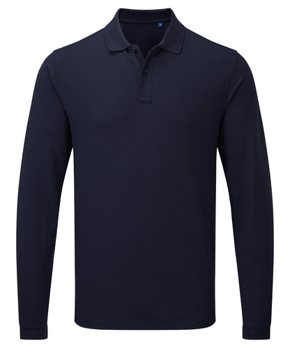 Premier PR997 Unisex long sleeve polo shirt, powered by HeiQ Viroblock - COOZO
