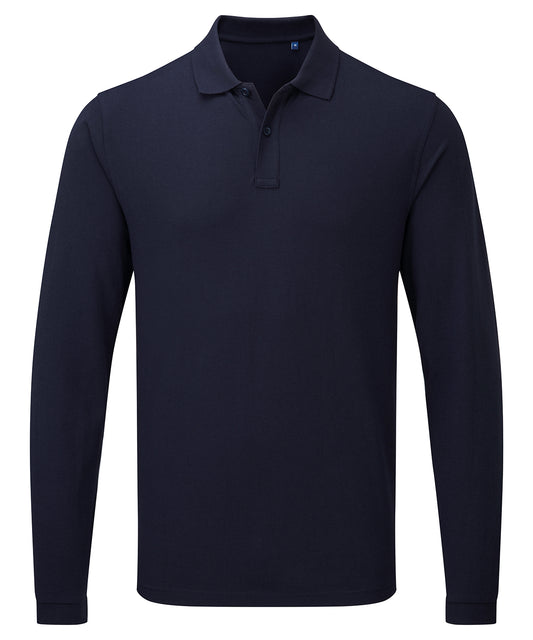 Premier PR997 Unisex long sleeve polo shirt, powered by HeiQ Viroblock - COOZO