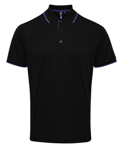 Premier PR618 Contrast Coolchecker Piqu Polo Shirt - COOZO