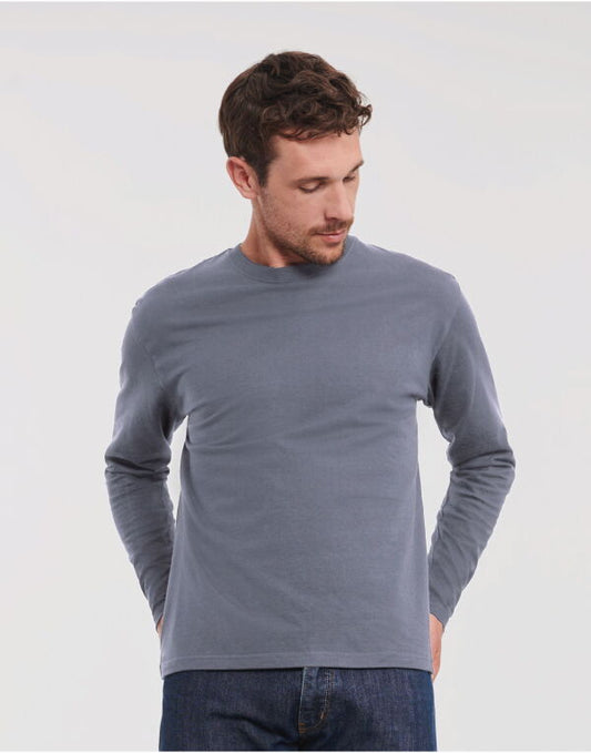 Russell R180L Classic Long Sleeve T-Shirt  100% ringspun combed cotton - COOZO