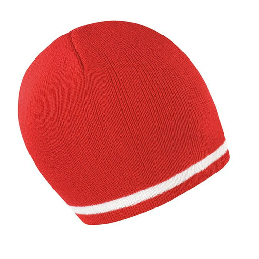 Result National beanie 100% Acrylic Windproof Stripe knit (R368X) - COOZO