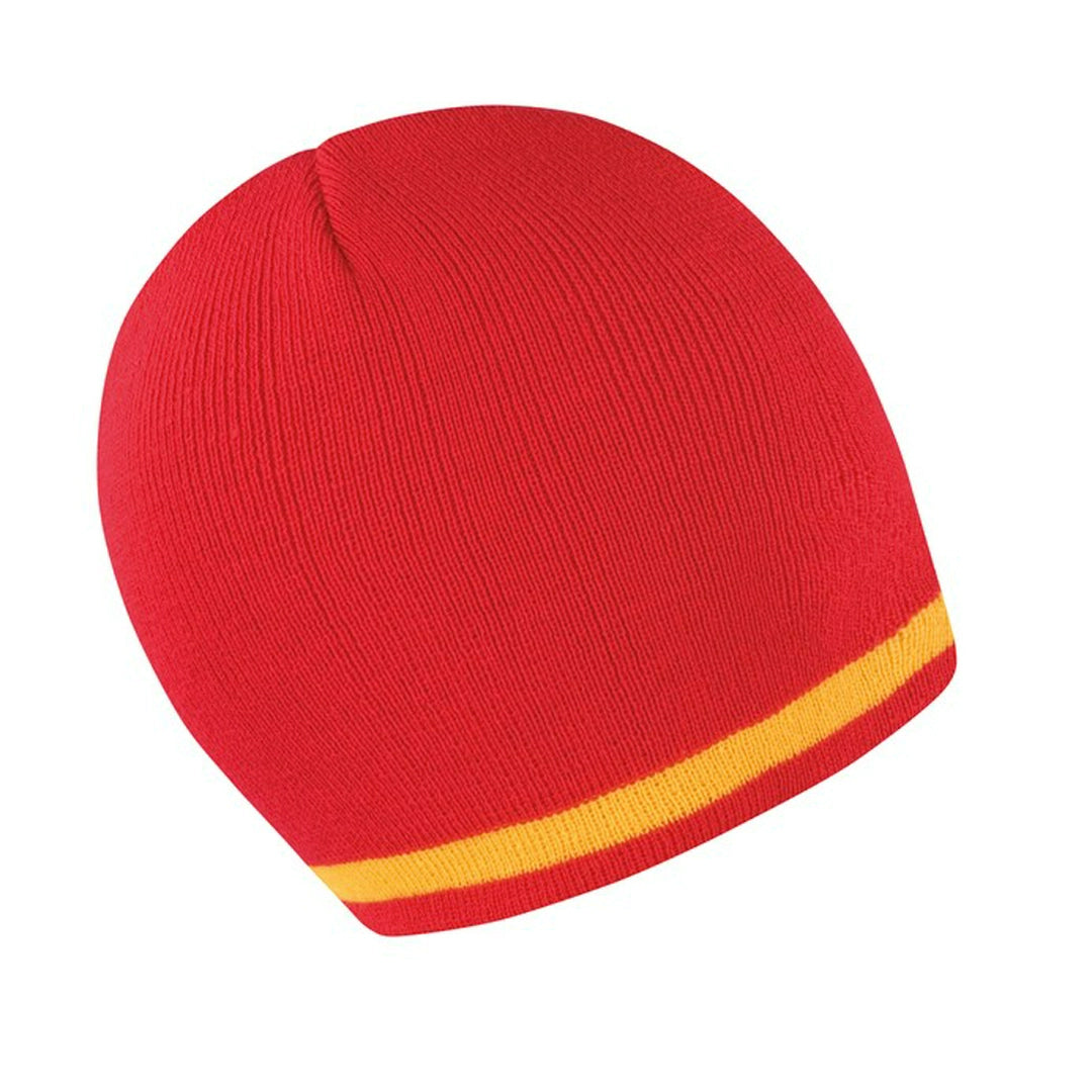 Result National beanie 100% Acrylic Windproof Stripe knit (R368X) - COOZO