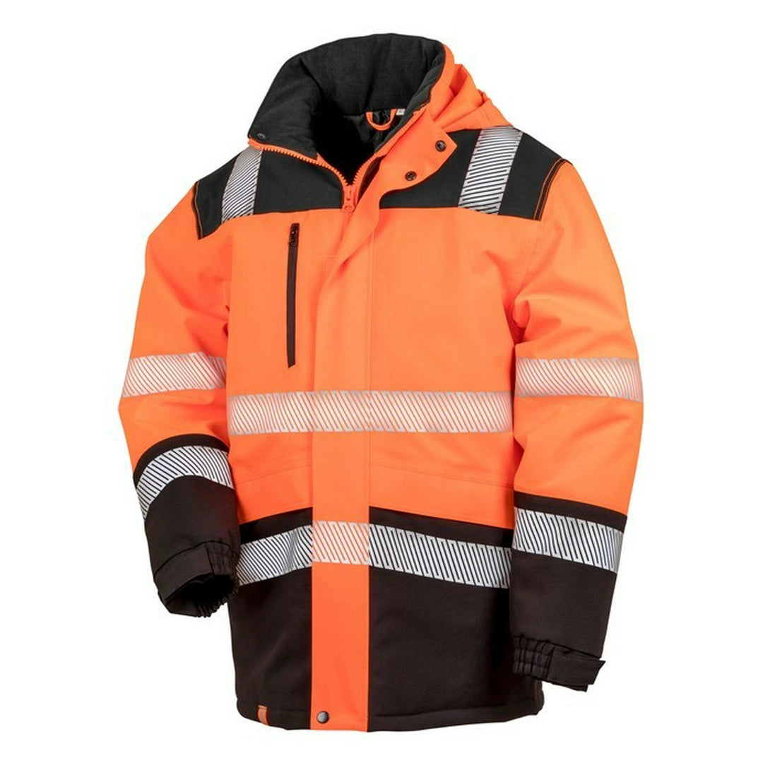 Result Extreme Tech Printable Softshell Safety Coat 100% Polyester Waterproof windproof Stand up collar (R475X) - COOZO