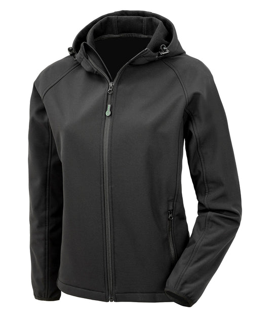Result R911F Womens recycled 3-layer printable hooded softshell 100% Recycled polyester - COOZO