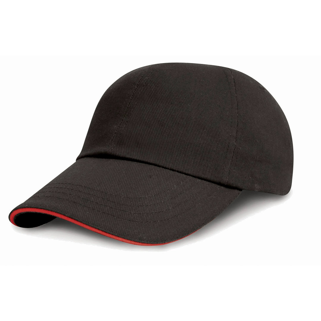 Result RC24P Low Profile Heavy Brushed Cotton Cap with Sandwich Peak 100% heavy brushed cotton drill - COOZO