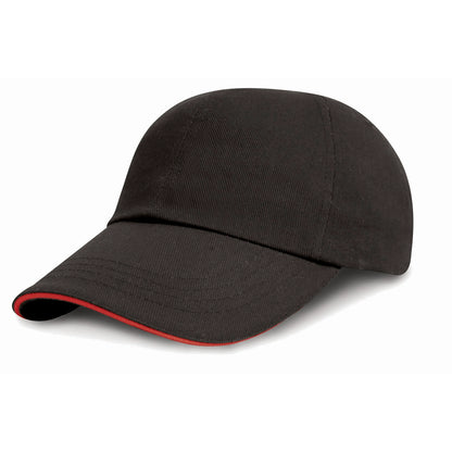 Result RC24P Low Profile Heavy Brushed Cotton Cap with Sandwich Peak 100% heavy brushed cotton drill - COOZO