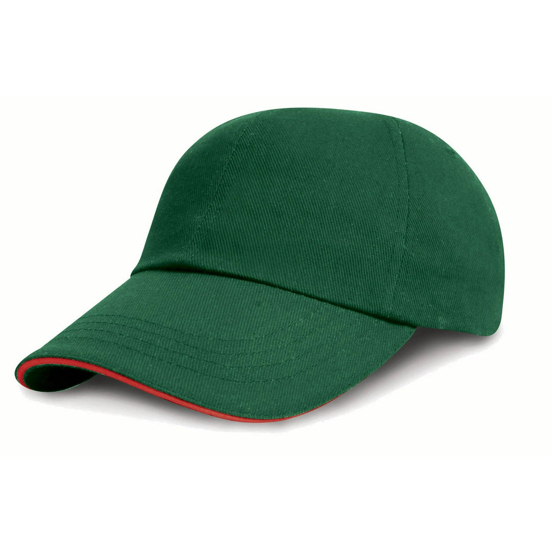 Result RC24P Low Profile Heavy Brushed Cotton Cap with Sandwich Peak 100% heavy brushed cotton drill - COOZO
