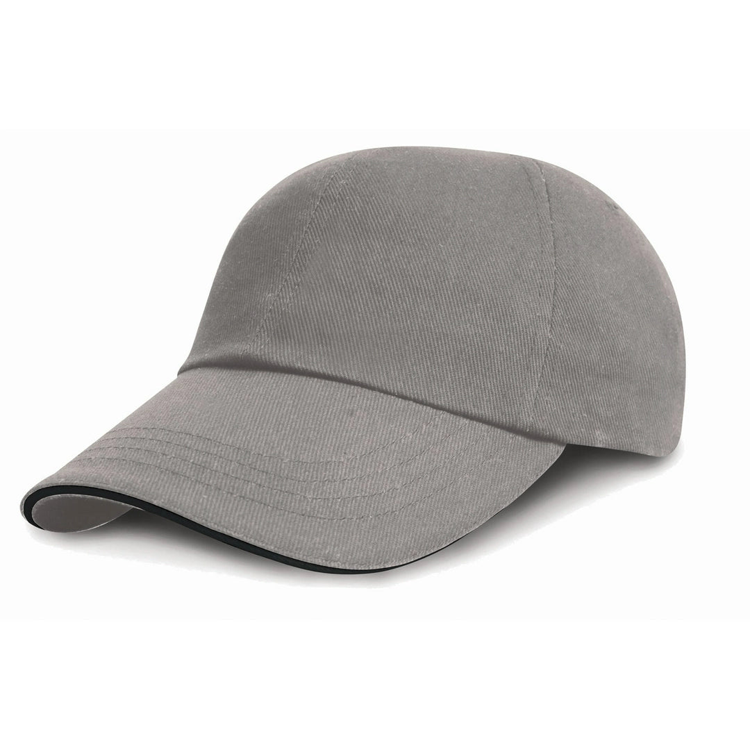 Result RC24P Low Profile Heavy Brushed Cotton Cap with Sandwich Peak 100% heavy brushed cotton drill - COOZO
