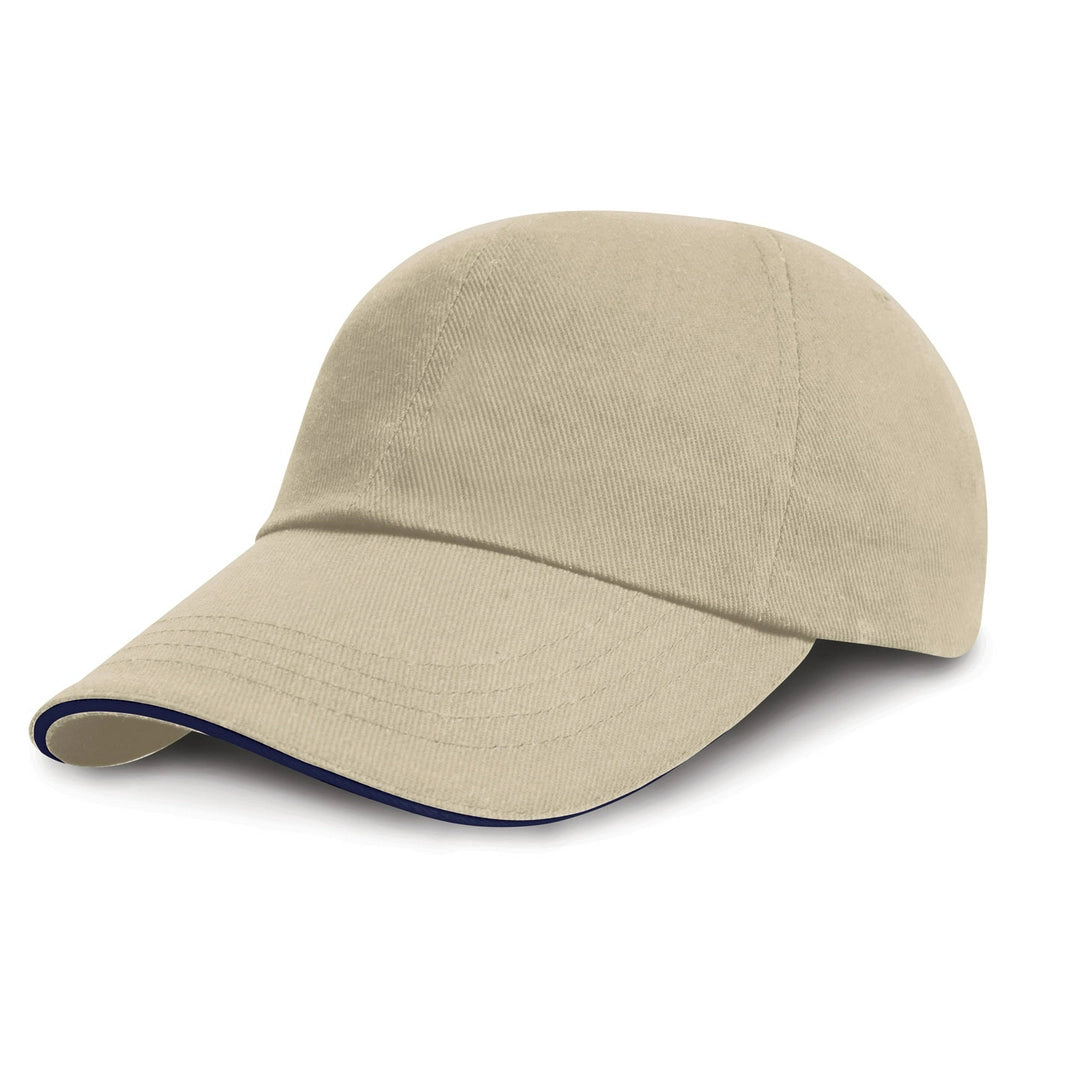 Result RC24P Low Profile Heavy Brushed Cotton Cap with Sandwich Peak 100% heavy brushed cotton drill - COOZO