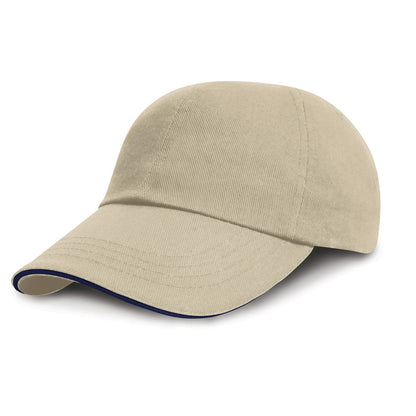 Result RC24P Low Profile Heavy Brushed Cotton Cap with Sandwich Peak 100% heavy brushed cotton drill - COOZO