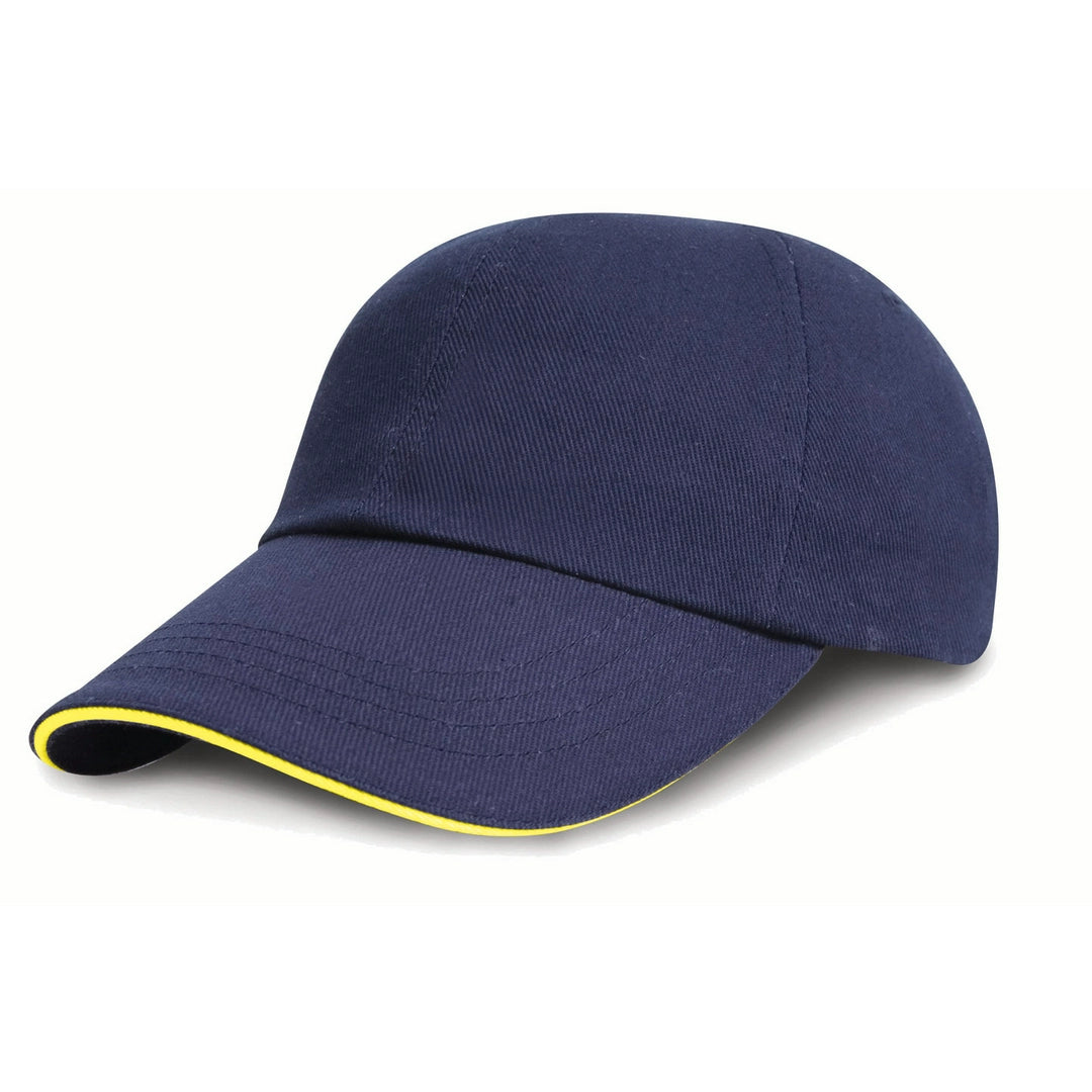 Result RC24P Low Profile Heavy Brushed Cotton Cap with Sandwich Peak 100% heavy brushed cotton drill - COOZO