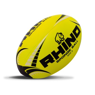 RHINO RHIN007 SPONGE RUGBY BALL YELLOW SIZE 3
