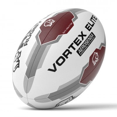 RHINO RHIN009 RUGBY LEAGUE BALL VORTEX ELITE XIII WHITE SIZE 5