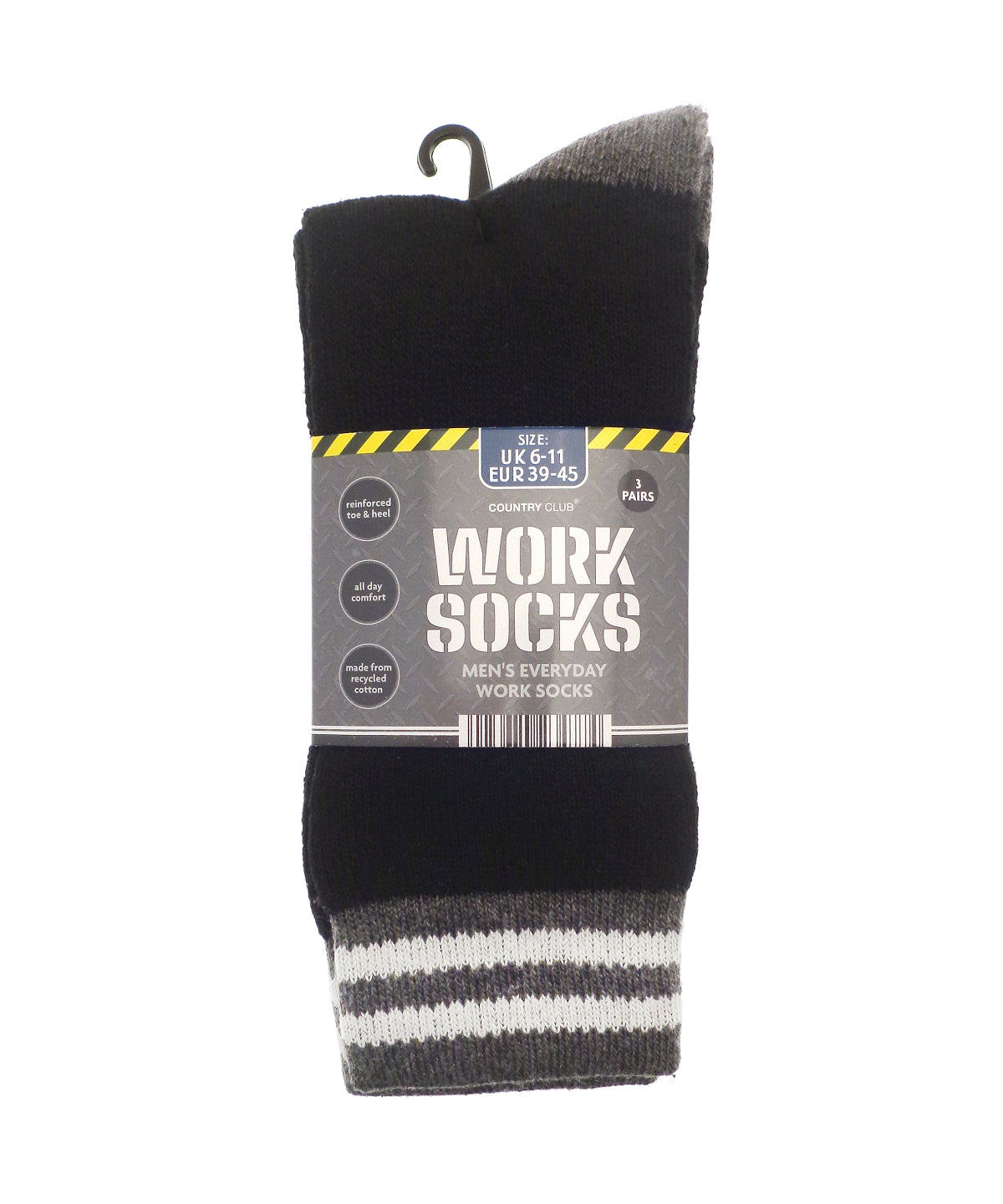 Ribbon RI024 Men¡¯S 3-Pack Work Socks (Recycled Cotton)