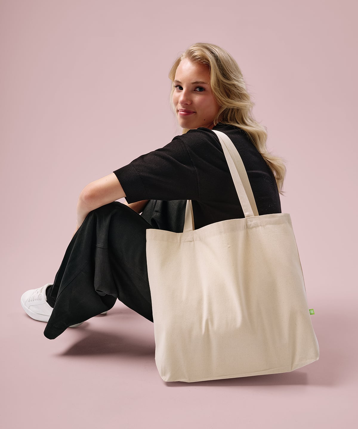 COOZO-Organic canvas ¡®flat base¡¯ landscape shopper