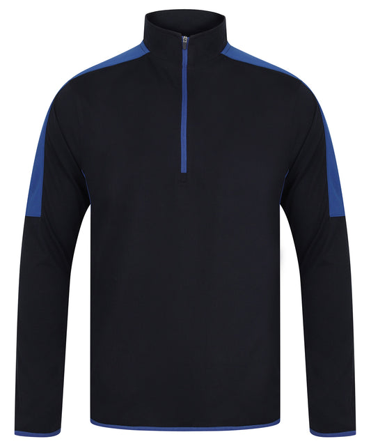Finden and Hales LV571 Contrast Zip Neck Midlayer Top - COOZO