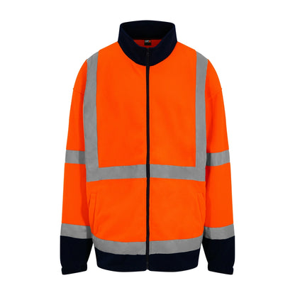 PRO RTX HIGH VISIBILITY RX750 full-zip fleece coat 100% Polyester Stand-up contrast colour collar - COOZO