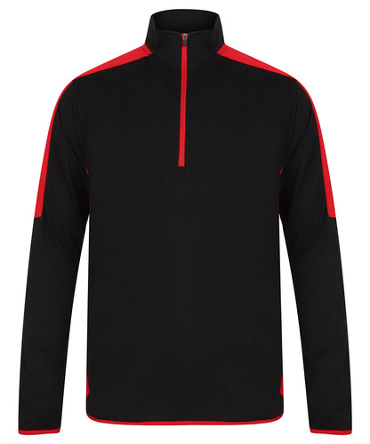 Finden and Hales LV571 Contrast Zip Neck Midlayer Top - COOZO