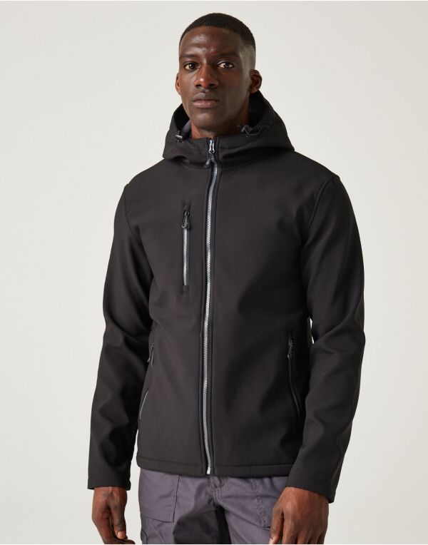 Regatta TRA705 Navigate 2-Layer Hooded Softshell Showerproof and windproof Jacket 100% Polyester - COOZO