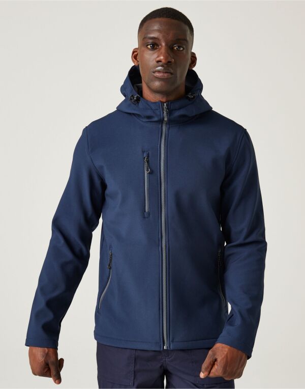 Regatta TRA705 Navigate 2-Layer Hooded Softshell Showerproof and windproof Jacket 100% Polyester - COOZO