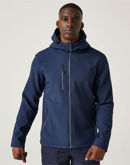 Regatta TRA705 Navigate 2-Layer Hooded Softshell Showerproof and windproof Jacket 100% Polyester - COOZO