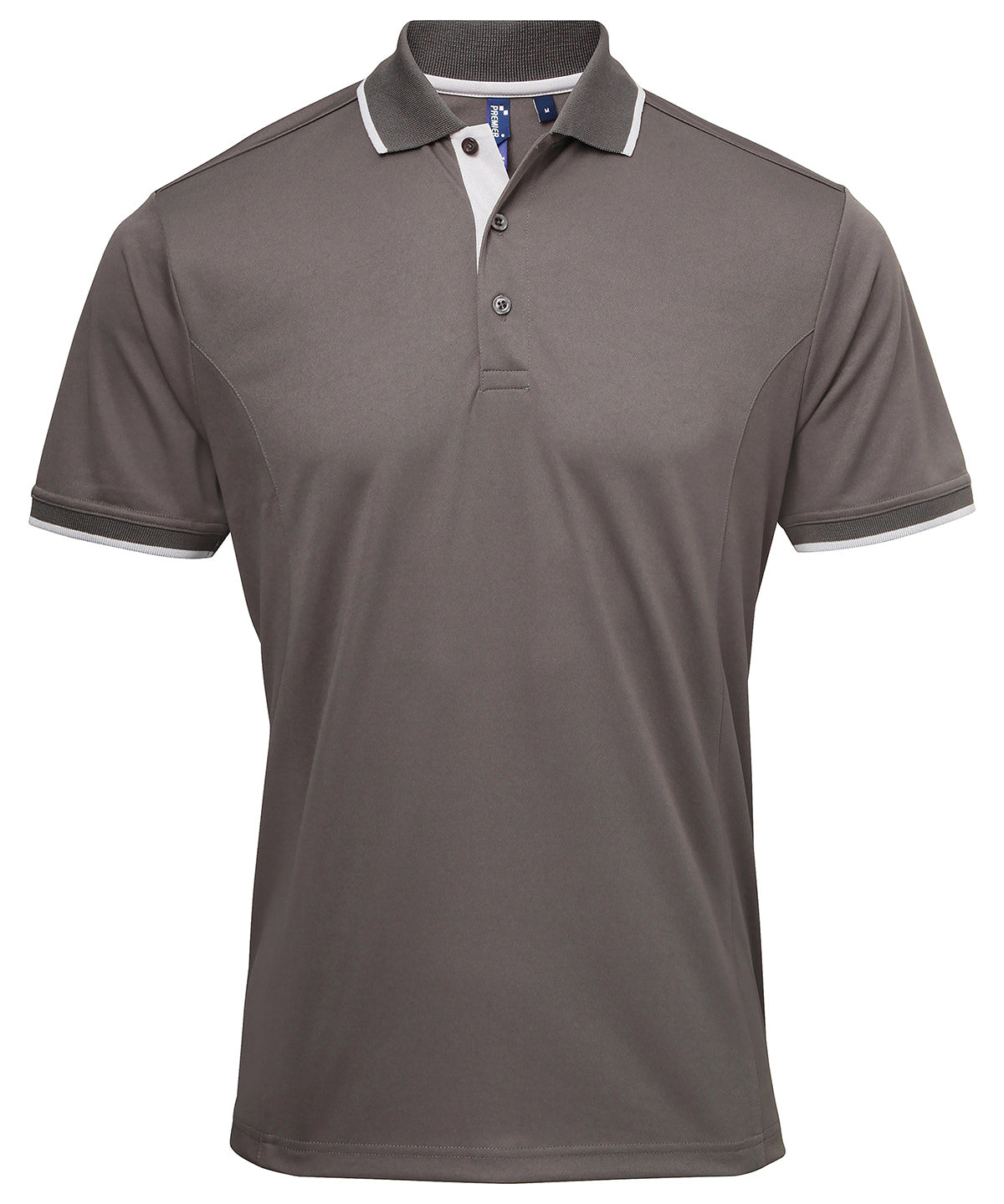 Premier PR618 Contrast Coolchecker Piqu Polo Shirt - COOZO