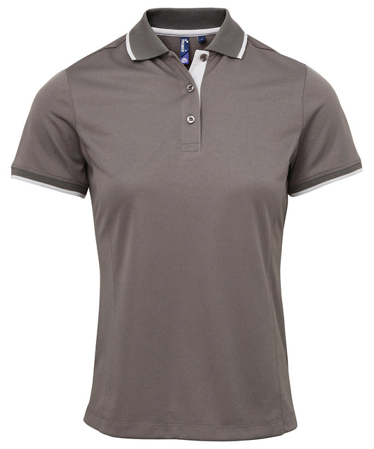 Premier PR619 Ladies Contrast Coolchecker Piqu Polo Shirt - COOZO