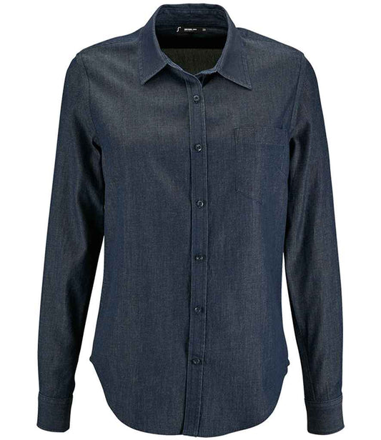 SOL'S SOL02101 Ladies Barry Long Sleeve Denim Shirt 100% cotton - COOZO