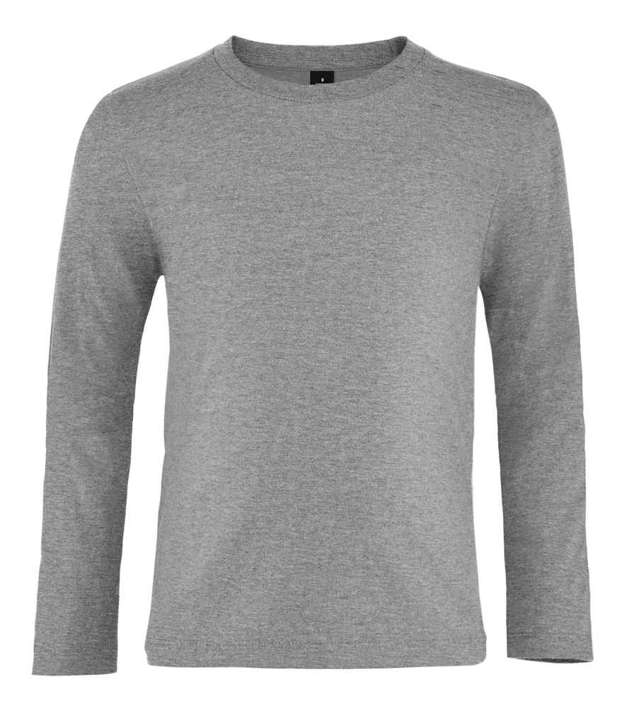 SOL'S SOL02947 Kids Imperial Long Sleeve T-Shirt Taped neck 100% ringspun semi-combed cotton - COOZO