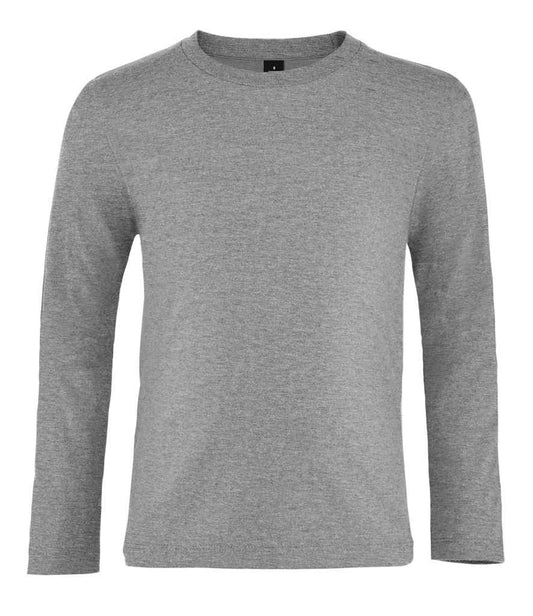 SOL'S SOL02947 Kids Imperial Long Sleeve T-Shirt Taped neck 100% ringspun semi-combed cotton - COOZO