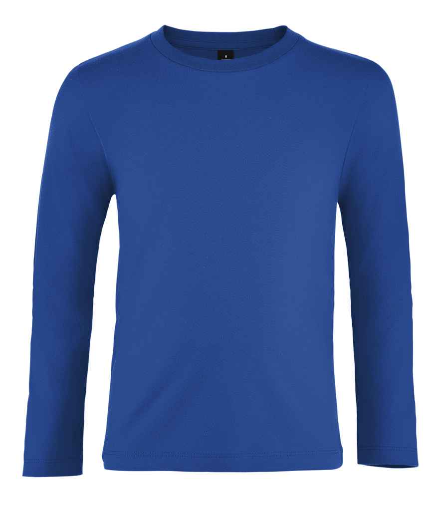 SOL'S SOL02947 Kids Imperial Long Sleeve T-Shirt Taped neck 100% ringspun semi-combed cotton - COOZO