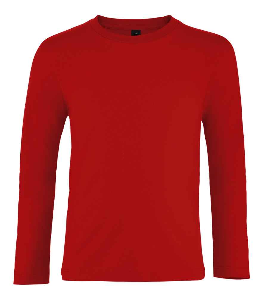 SOL'S SOL02947 Kids Imperial Long Sleeve T-Shirt Taped neck 100% ringspun semi-combed cotton - COOZO