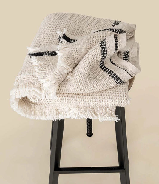 Spasso SP121 Honeycomb Striped Plaid Fouta