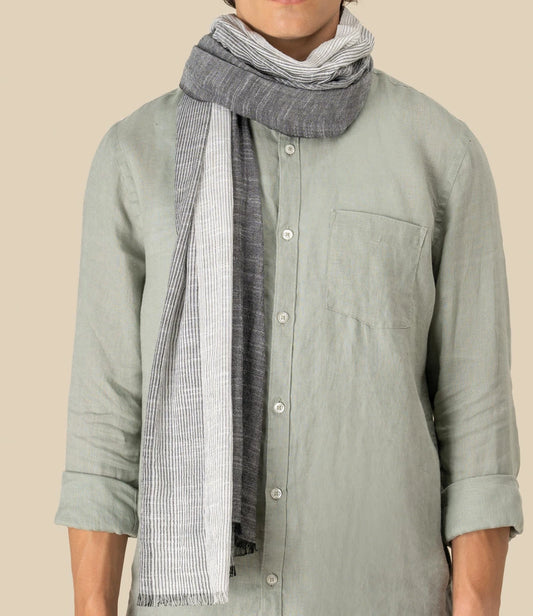 Spasso SP151 Urban Grey Striped Scarf