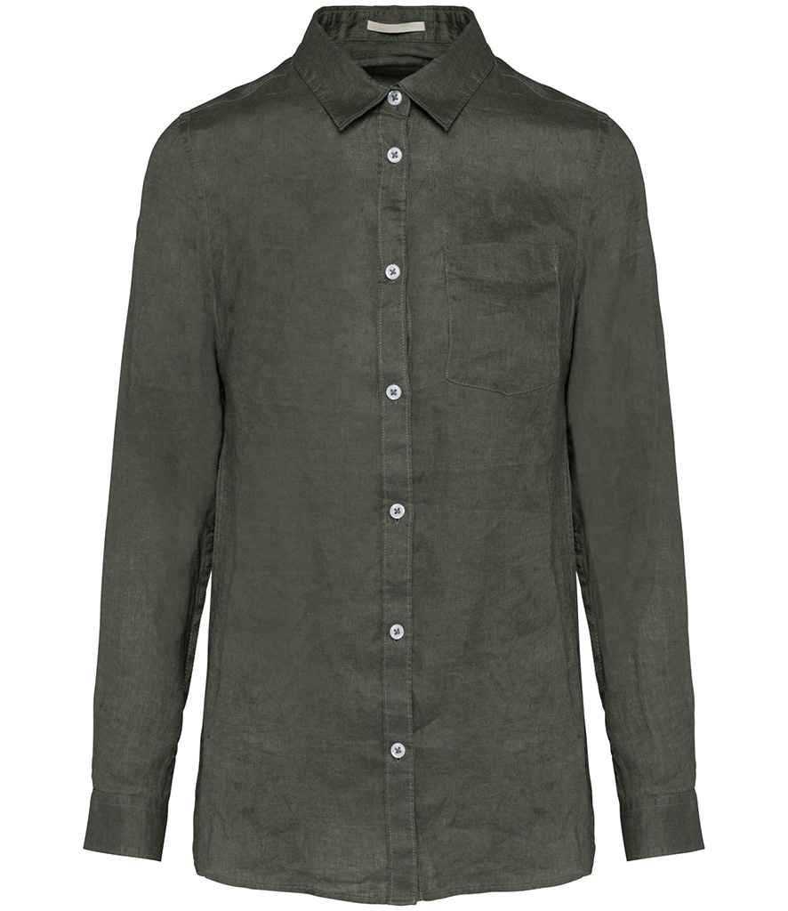 Spasso SP505 Ladies Long Sleeve Linen Shirt - COOZO