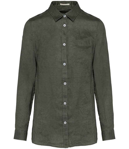 Spasso SP505 Ladies Long Sleeve Linen Shirt - COOZO