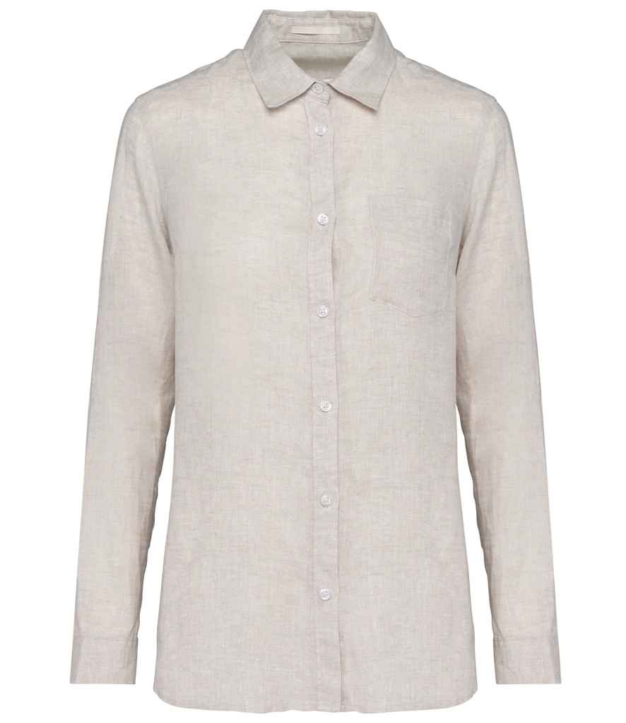 Spasso SP505 Ladies Long Sleeve Linen Shirt - COOZO