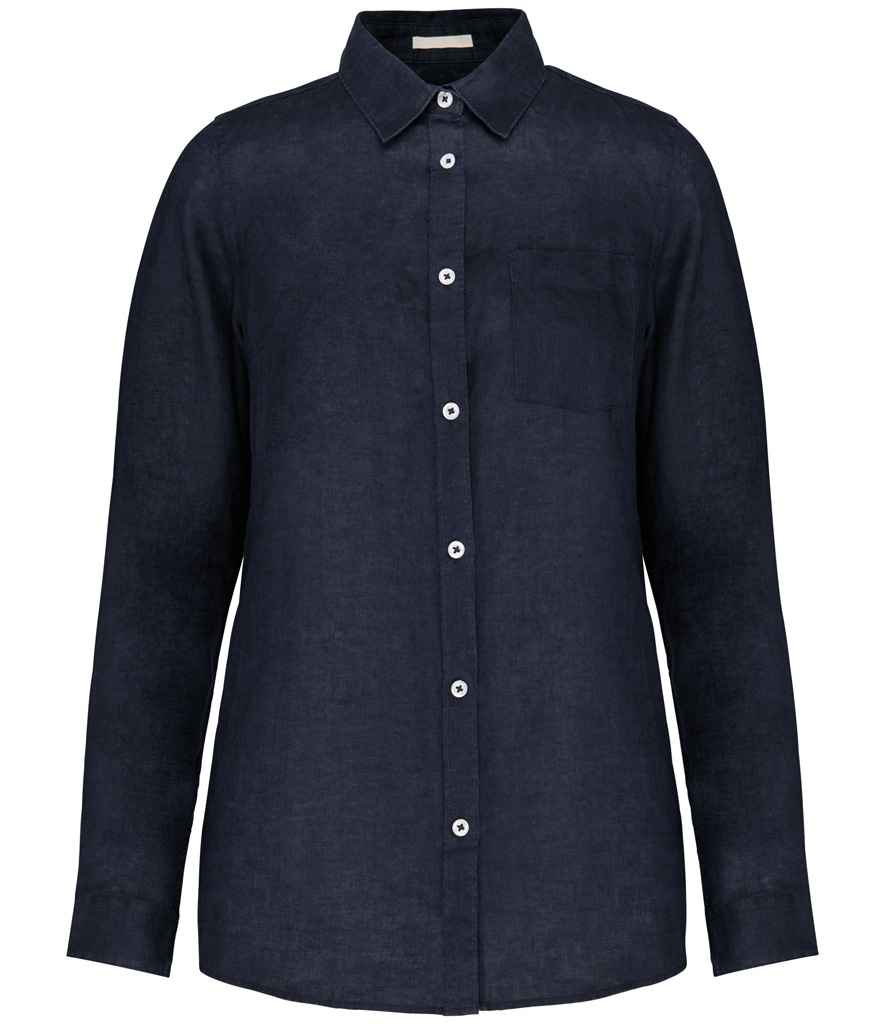 Spasso SP505 Ladies Long Sleeve Linen Shirt - COOZO