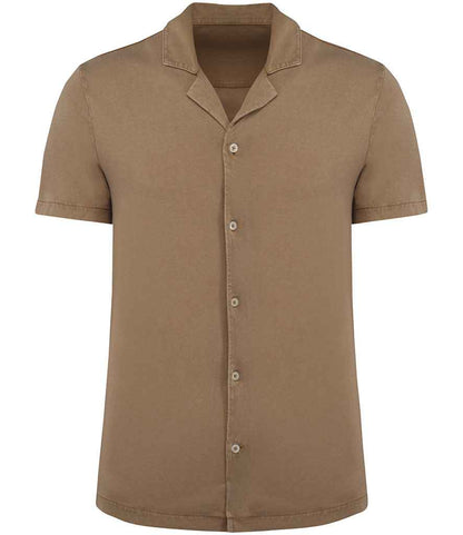 Spasso SP522 Jersey Short Sleeve Bowling Collar Shirt - COOZO