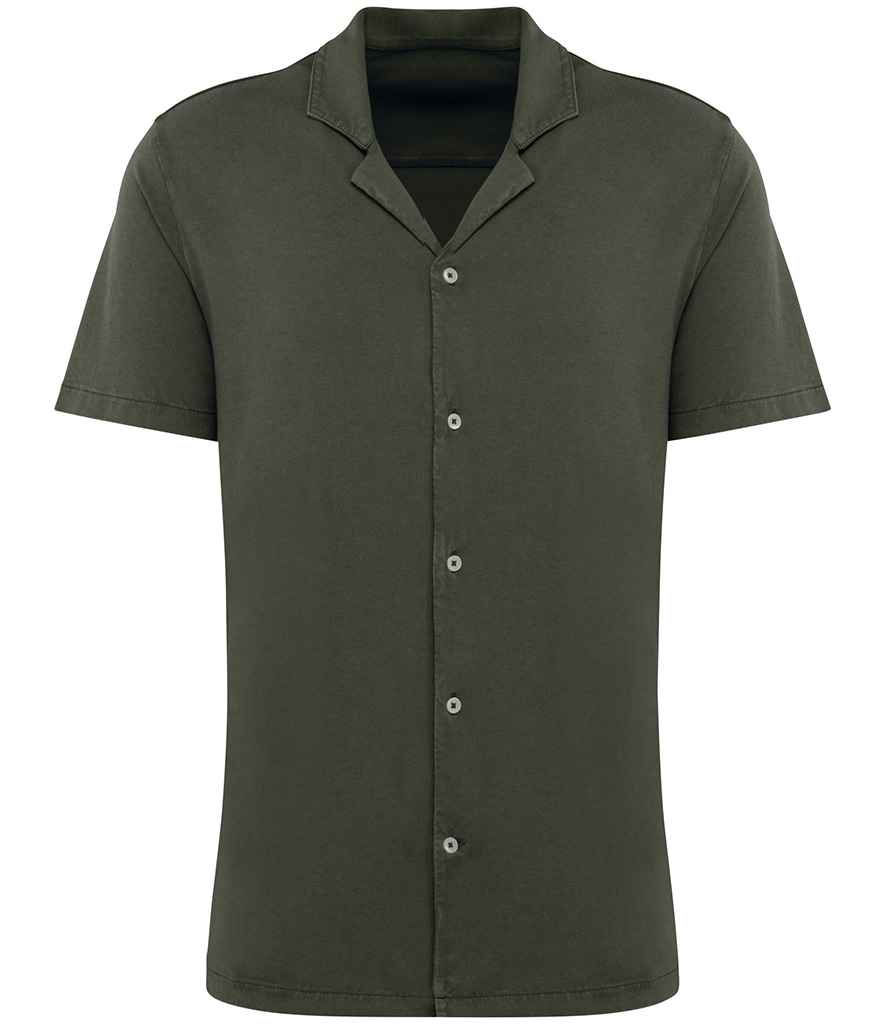 Spasso SP522 Jersey Short Sleeve Bowling Collar Shirt - COOZO