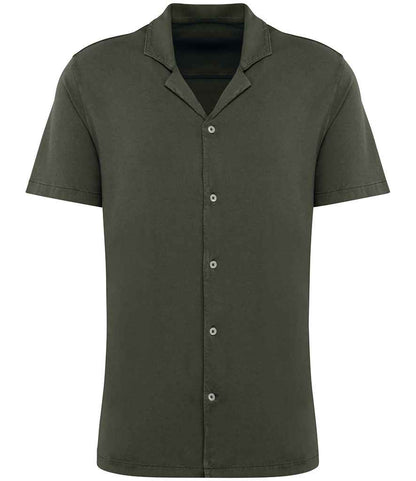 Spasso SP522 Jersey Short Sleeve Bowling Collar Shirt - COOZO