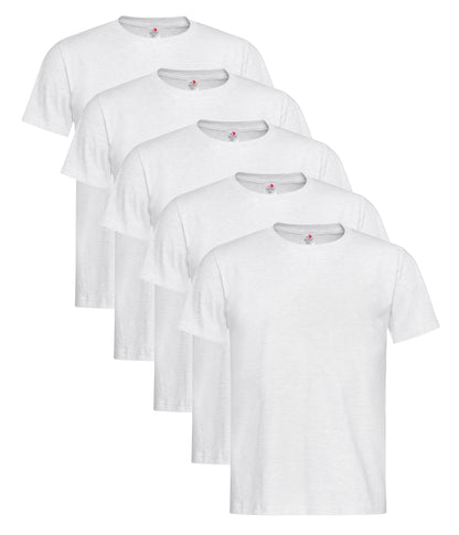 Stedman ST2000 Unisex Classic Regular Fit Crew Necked T-Shirt 155gsm 100% Cotton (pack of 5) - COOZO