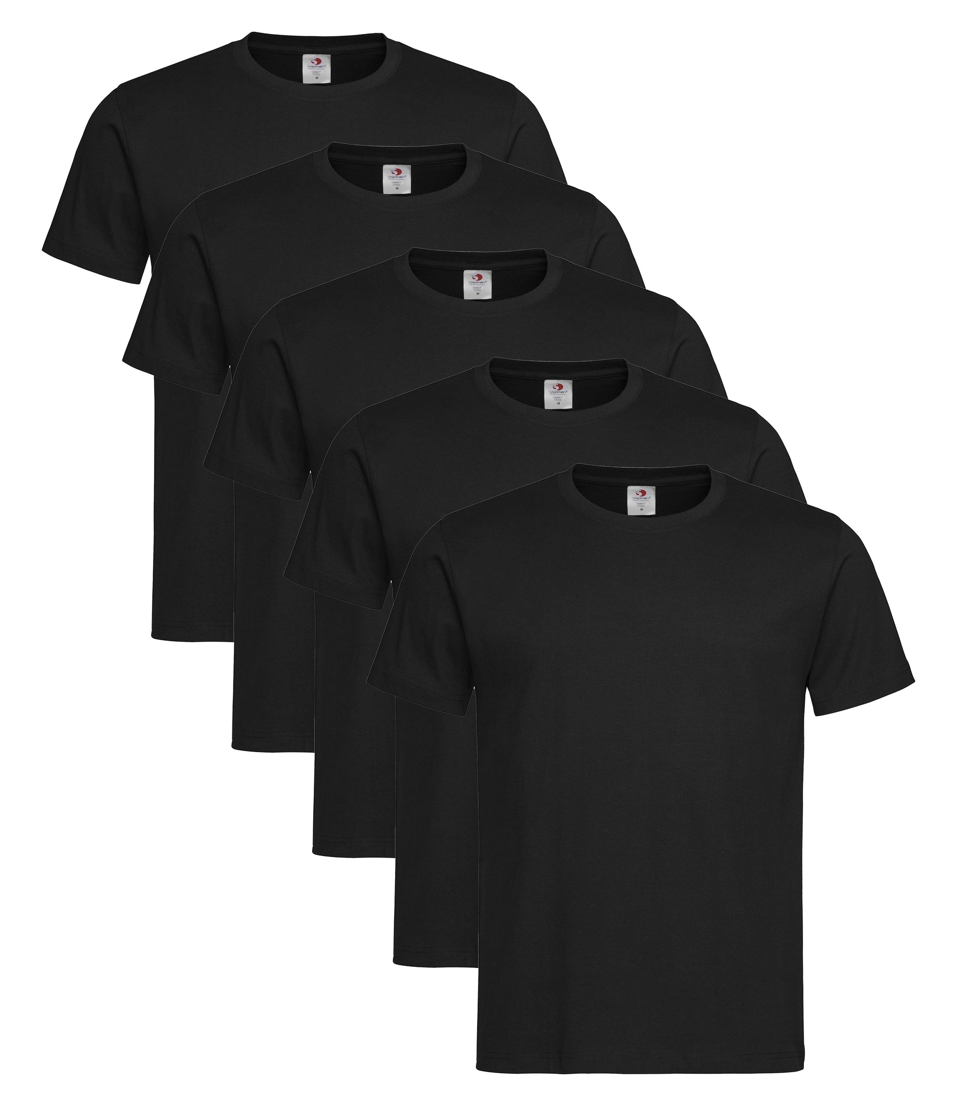 Stedman ST2000 Unisex Classic Regular Fit Crew Necked T-Shirt 155gsm 100% Cotton (pack of 5) - COOZO