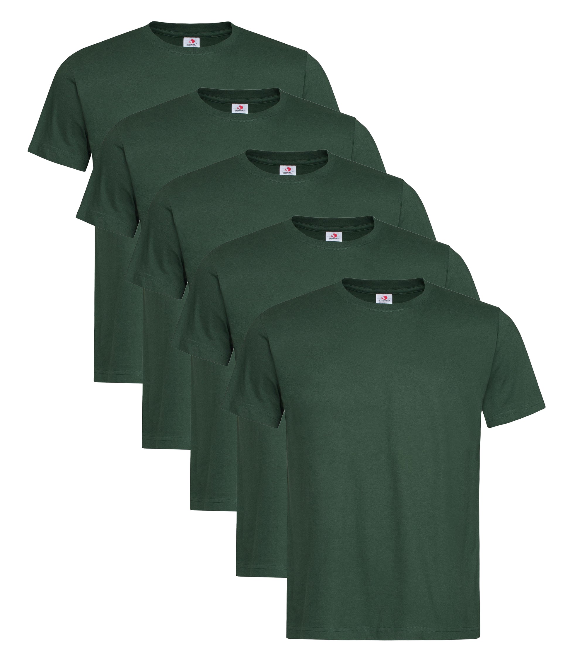 Stedman ST2000 Unisex Classic Regular Fit Crew Necked T-Shirt 155gsm 100% Cotton Mixed colors (pack of 5) - COOZO