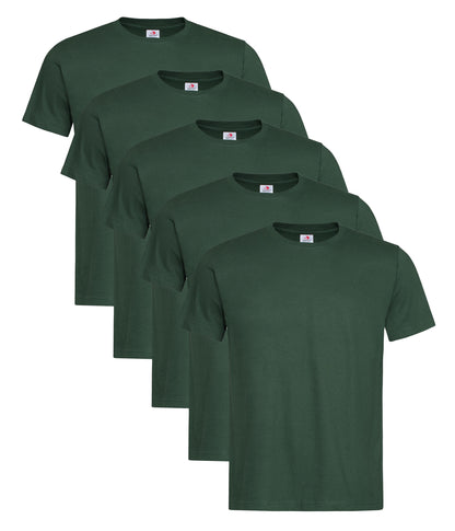 Stedman ST2000 Unisex Classic Regular Fit Crew Necked T-Shirt 155gsm 100% Cotton Mixed colors (pack of 5) - COOZO