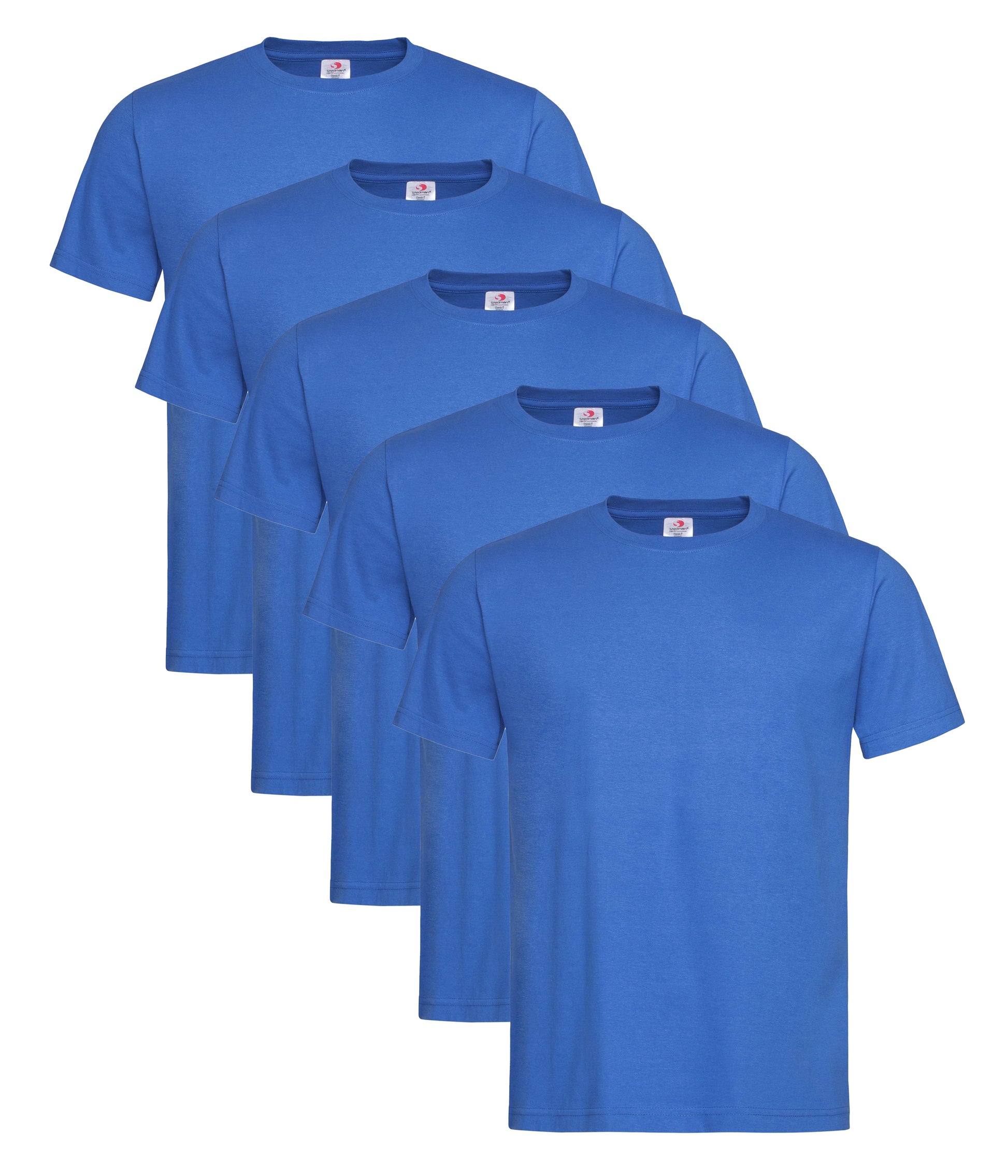 Stedman ST2000 Unisex Classic Regular Fit Crew Necked T-Shirt 155gsm 100% Cotton (pack of 5) - COOZO