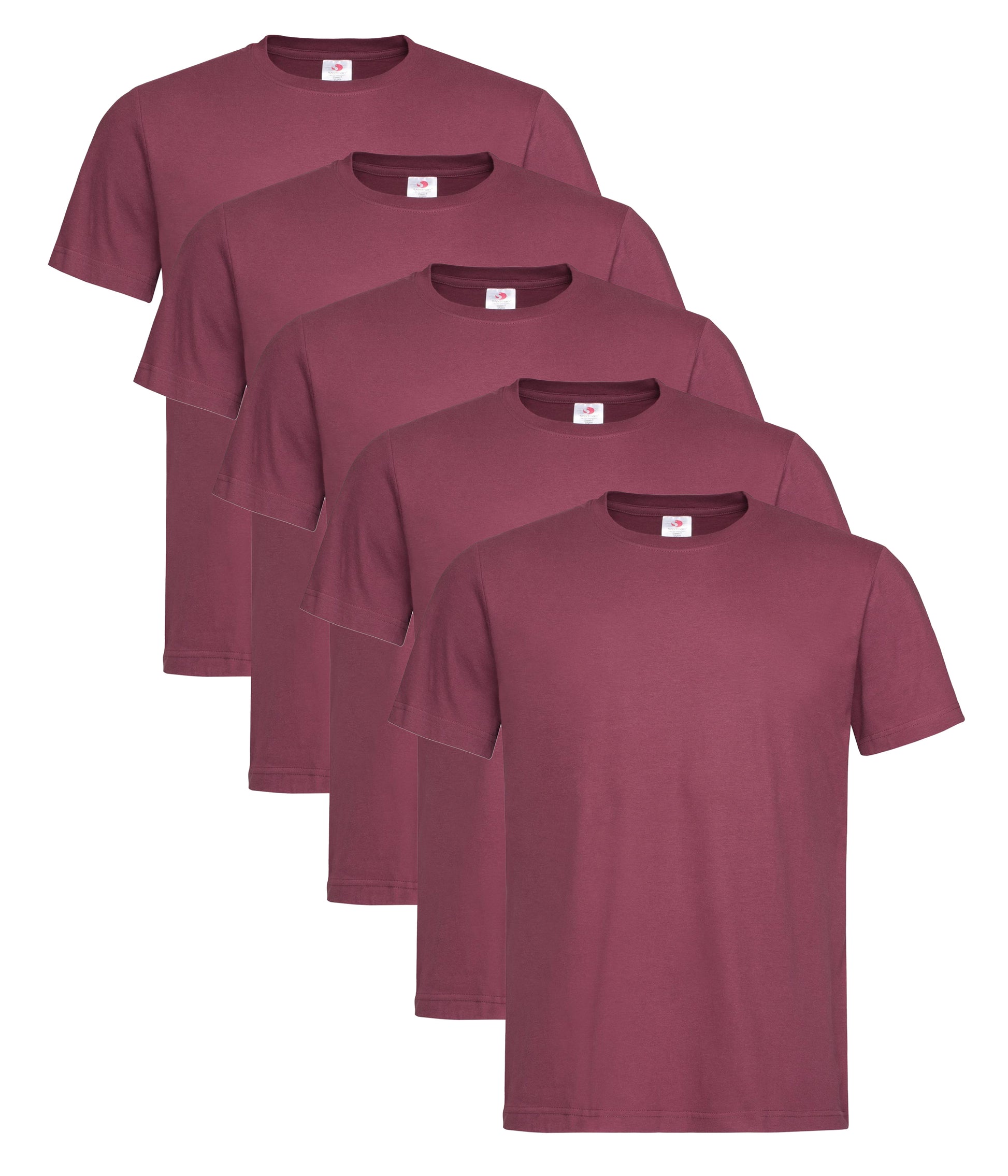 Stedman ST2000 Unisex Classic Regular Fit Crew Necked T-Shirt 155gsm 100% Cotton Mixed colors (pack of 5) - COOZO